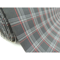 Autostoff VW Clark Golf GTI Karo mit rotem Streifen & 3 mm Schaum und Charmeuse