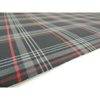 Autostoff VW Clark Golf ORIGINAL GTI Karo mit rotem Streifen & 3 mm Schaum und Charmeuse